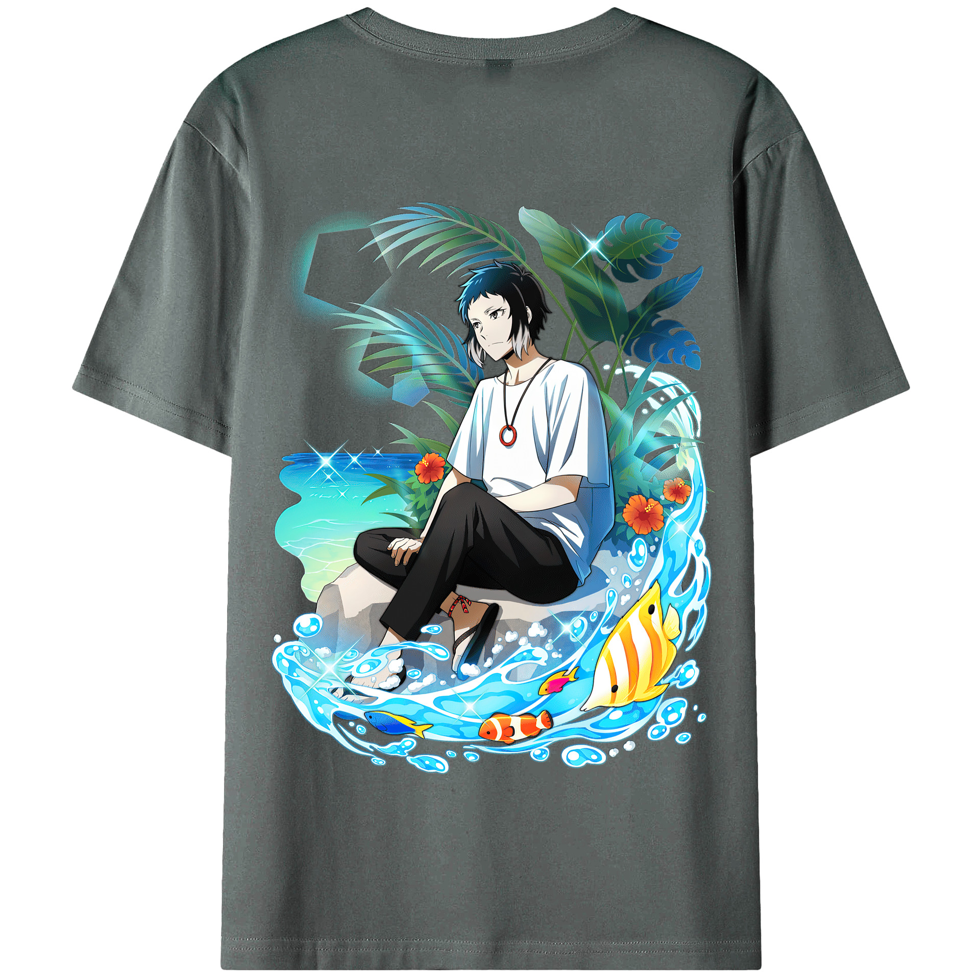 （画像用） 文豪ストレイドッグス Bungo Stray Dogs 綿100％半袖Tシャツ（背面プリント）